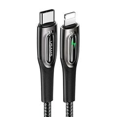 USAMS Kabel pleciony USB-C na Lightning Smart Power-off 20W PD Cable 1.2m czarny|black SJ518USB01 (US-SJ518) цена и информация | Кабели для телефонов | 220.lv