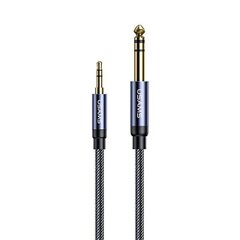 USAMS Adapter audio jack 3,5mm - 6,35mm 1.2m czarny|black SJ539YP01 (US-SJ539) цена и информация | Кабели для телефонов | 220.lv