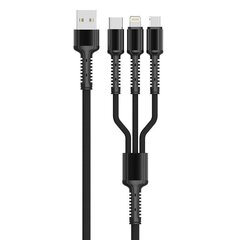 LDNIO Кабель USB-Lightning/Micro-USB/USB-C LDNIO LC93 3in1, 3.4A (черный) цена и информация | Кабели для телефонов | 220.lv