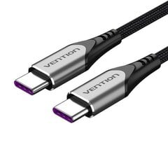 Зарядный кабель USB-C на USB-C, Vention TAEHF, PD 5A, 1 м (черный) цена и информация | Кабели для телефонов | 220.lv