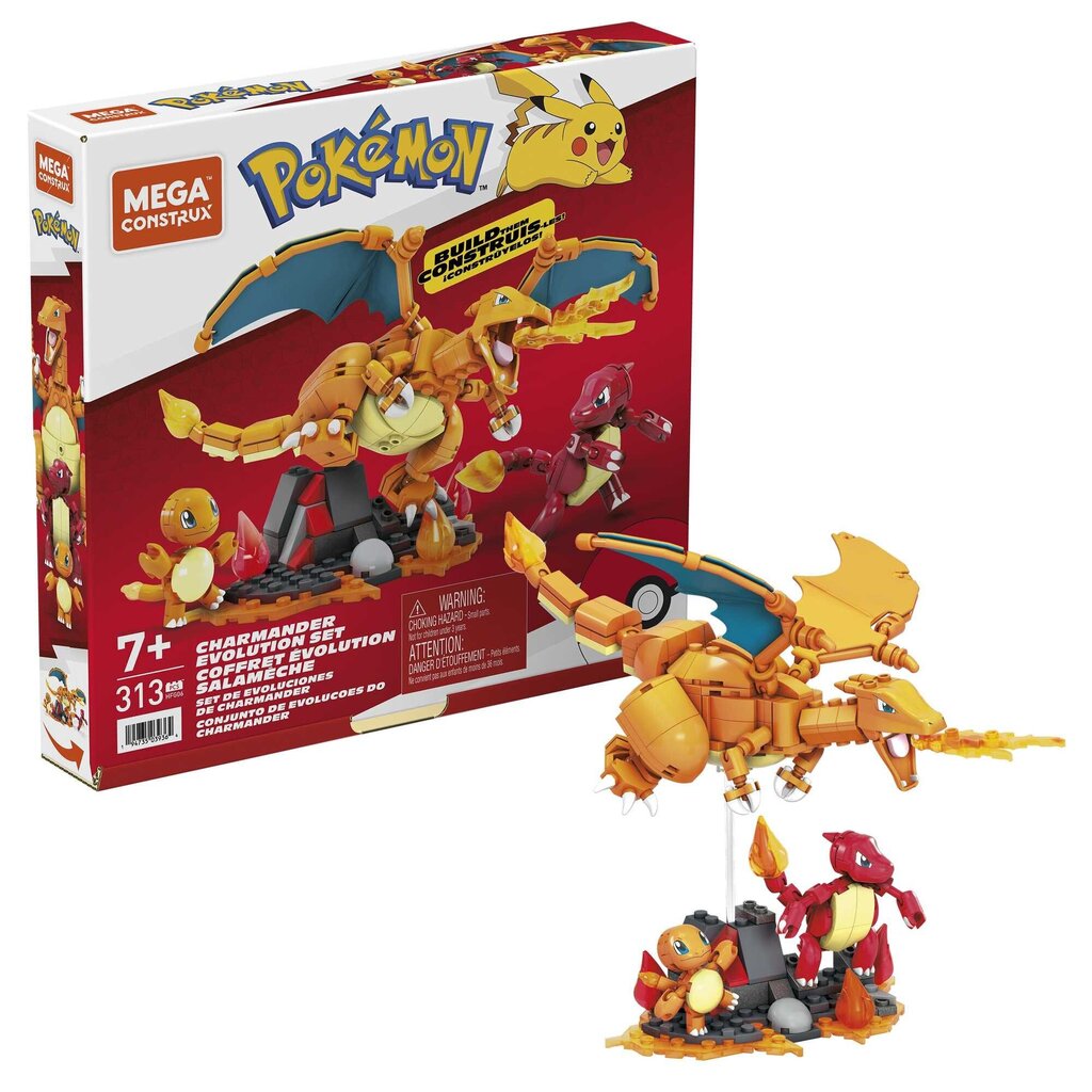 Konstruktors Mega Construx Pokemon Charmander evolūcija cena un informācija | Konstruktori | 220.lv