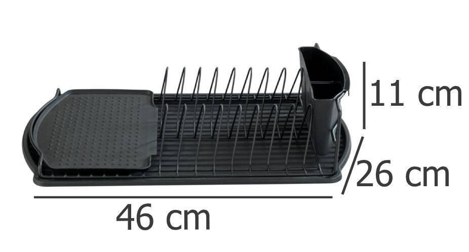 Trauku žāvētājs Wenko, 47x26x11 cm, melns cena un informācija | Virtuves piederumi | 220.lv