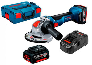 Cordless angle grinder GWX 18V-10, 2x5.0Ah, 1880CV, 18V, 9.000 min.-1 цена и информация | Шлифовальные машины | 220.lv