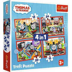 Pužļu komplekts Trefl Thomas & Friends 4 in 1 cena un informācija | Puzles, 3D puzles | 220.lv