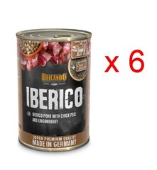 Консервы для собак с мясом иберийской свиньи, нутом и брусникой Belcando Iberico with Chick peas & Lingonberry, 400 г x 6 шт. цена и информация | Консервы для собак | 220.lv