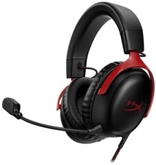 HyperX Cloud III красный/черный проводные наушники 7.1 | USB/3.5мм цена и информация | Наушники с микрофоном Asus H1 Wireless Чёрный | 220.lv