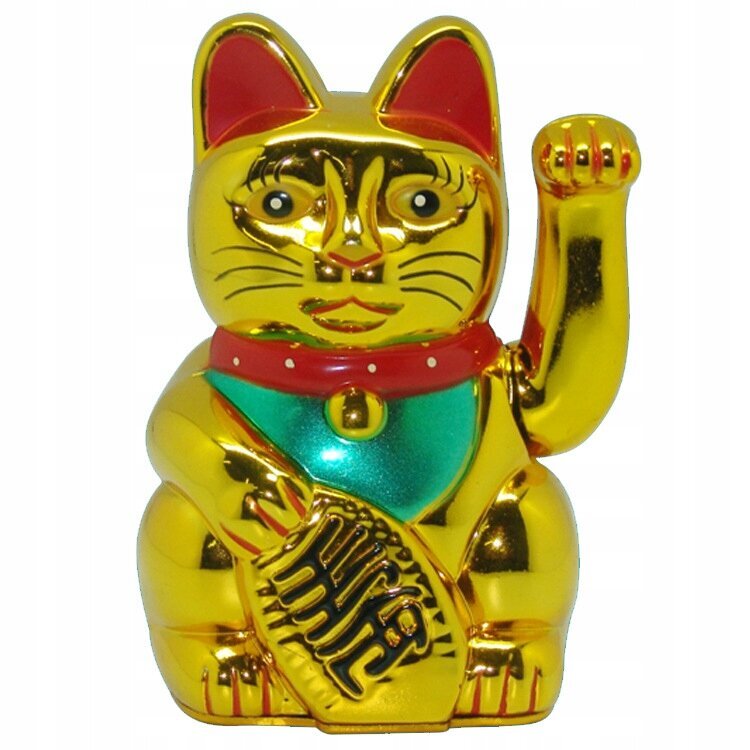 Japāņu laimīgais kaķis, ķīniešu, Maneki-Neko, zeltains cena un informācija | Citas oriģinālas dāvanas | 220.lv