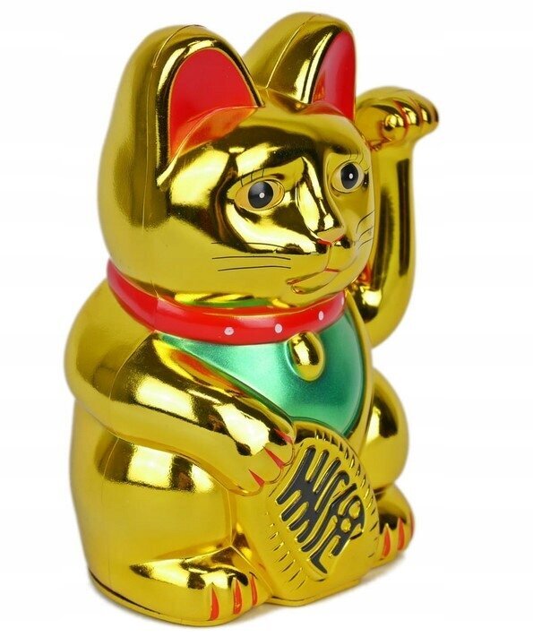 Japāņu laimīgais kaķis, ķīniešu, Maneki-Neko, zeltains cena un informācija | Citas oriģinālas dāvanas | 220.lv