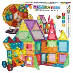 Magnētiskie celtniecības bloki Magnetic Tiles, 130 gab. цена и информация | Конструкторы и кубики | 220.lv