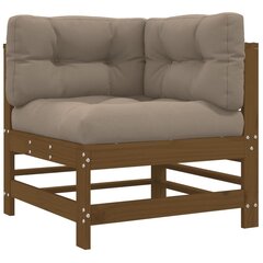 Stūra dīvāns ar matračiem vidaXL, medus brūns cena un informācija | Dārza krēsli | 220.lv