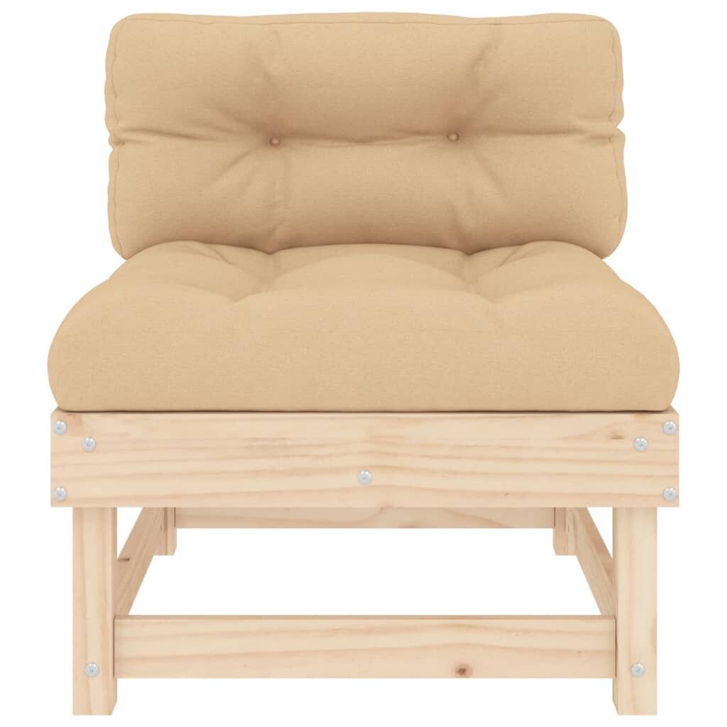 2 gab. dīvānu komplekts ar matračiem vidaXL, bēšs cena un informācija | Dārza krēsli | 220.lv
