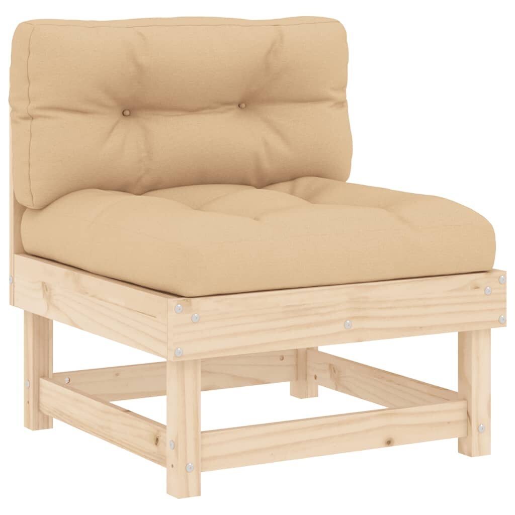 2 gab. dīvānu komplekts ar matračiem vidaXL, bēšs cena un informācija | Dārza krēsli | 220.lv