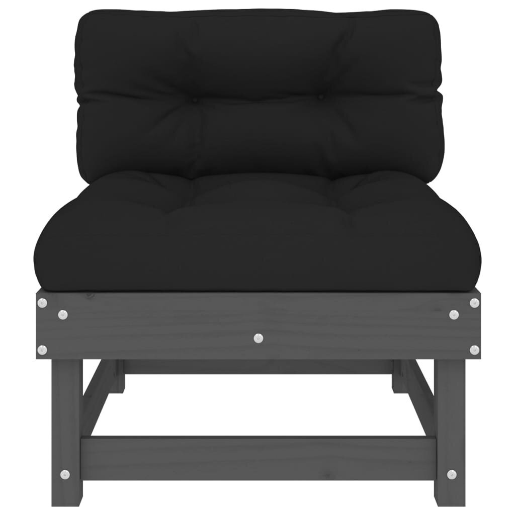 2 gab. dīvānu komplekts ar matračiem vidaXL, pelēks/melns cena un informācija | Dārza krēsli | 220.lv