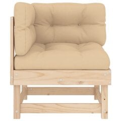Stūra dīvāns ar matračiem vidaXL, bēšs cena un informācija | Dārza krēsli | 220.lv