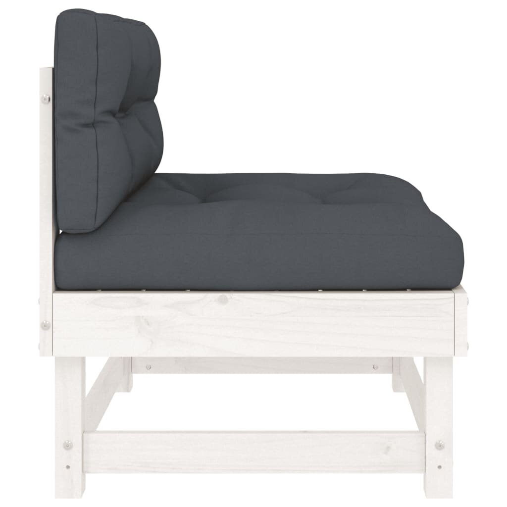 Dīvāns ar matračiem vidaXL, balts cena un informācija | Dārza krēsli | 220.lv