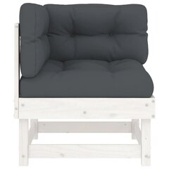 Stūra dīvāns ar matračiem vidaXL, balts cena un informācija | Dārza krēsli | 220.lv