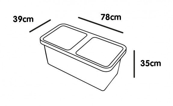 Dubultā puķu kaste ar automātisko laistīšanu Berberis 2 x 18 l 80 cm cena un informācija | Balkona kastes | 220.lv