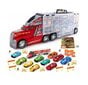 Kravas automašīna ar 10 automašīnām, ceļa zīmēm un galda spēli цена и информация | Rotaļlietas zēniem | 220.lv