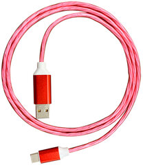 Platinet кабель USB - USB-C LED 2A 1 м, красный (45741) цена и информация | Кабели для телефонов | 220.lv