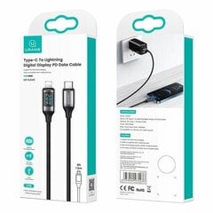 USAMS Kabel pleciony U78 USB-C na Lightning LED 1.2m 20W PD Fast Charge biały|white SJ545USB02 (US-SJ545) цена и информация | Кабели для телефонов | 220.lv