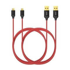 Anker Micro USB High Speed ​​Sync и зарядный кабель, красный, длиной 1,8 м, пакет 2 цена и информация | Кабели для телефонов | 220.lv