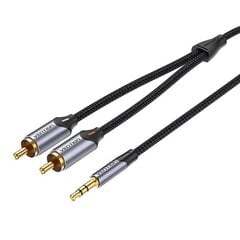 Разъем 2xRCA (Cinch) на кабель Vention BCNBI 3 м 3.5 мм (серый) цена и информация | Кабели для телефонов | 220.lv