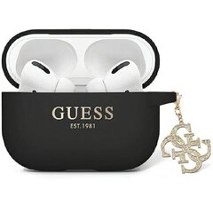 Guess GUAP2LECG4K AirPods Pro 2 cover czarny|black Liquid Silicone Glitter Triangle Charm цена и информация | Наушники | 220.lv