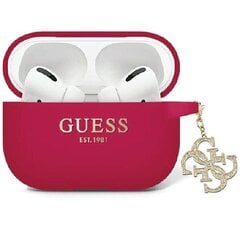 Guess GUAP2LECG4M AirPods Pro 2 cover purpurowy|magenta Liquid Silicone Glitter Triangle Charm цена и информация | Аксессуары для наушников | 220.lv