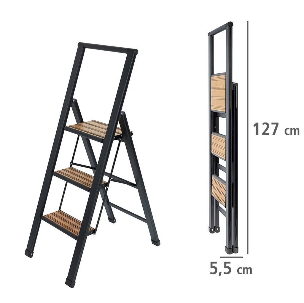 Saliekamās kāpnes Wenko, 80x40x127 cm cena un informācija | Saliekamās kāpnes, celtniecības sastatnes | 220.lv