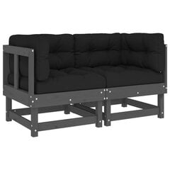 2 daļu stūra dīvānu komplekts ar matračiem vidaXL, pelēks цена и информация | скамейка со столиком | 220.lv