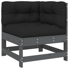Stūra dīvāns ar matračiem vidaXL, pelēks cena un informācija | Dārza krēsli | 220.lv