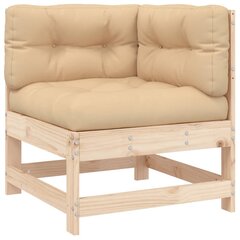 Stūra dīvāns ar matračiem vidaXL, bēšs cena un informācija | Dārza krēsli | 220.lv