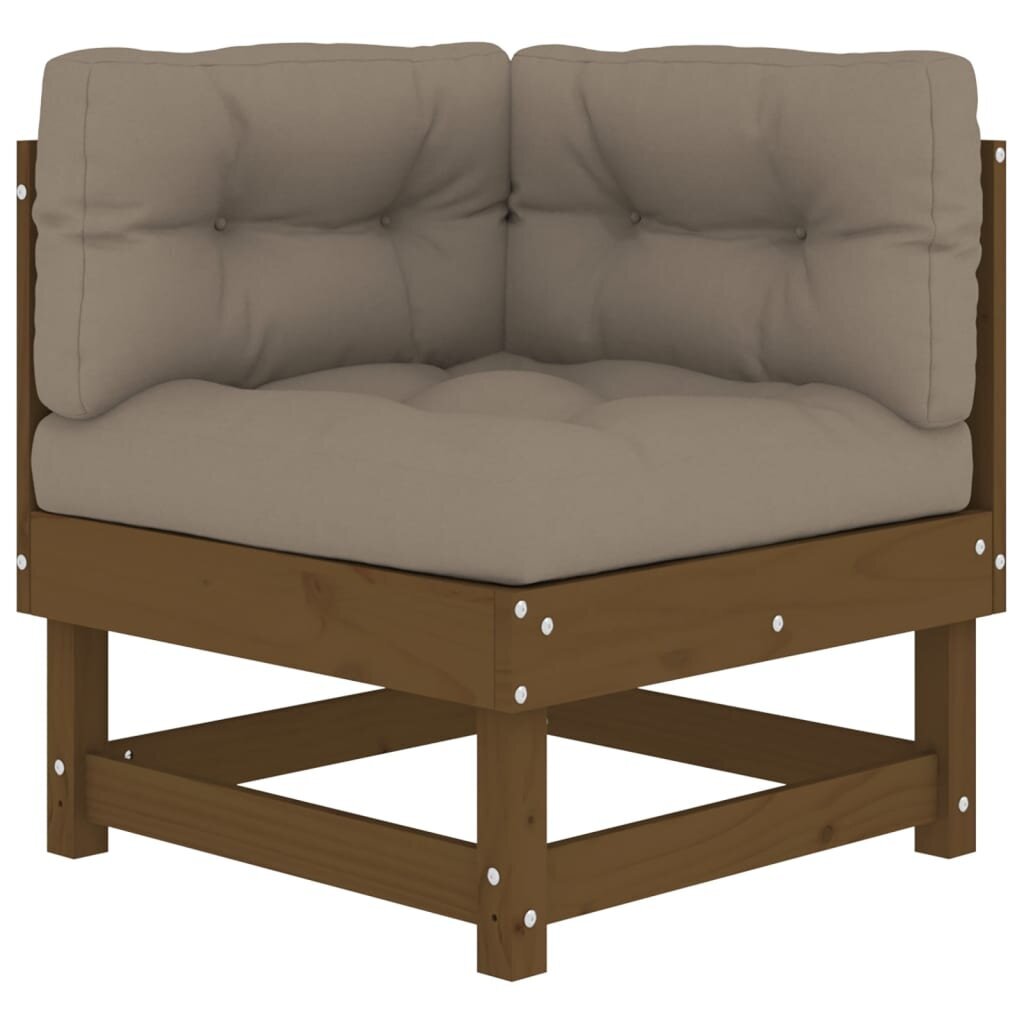 2 daļu stūra dīvānu komplekts ar matračiem vidaXL, medus brūns cena un informācija | Dārza krēsli | 220.lv