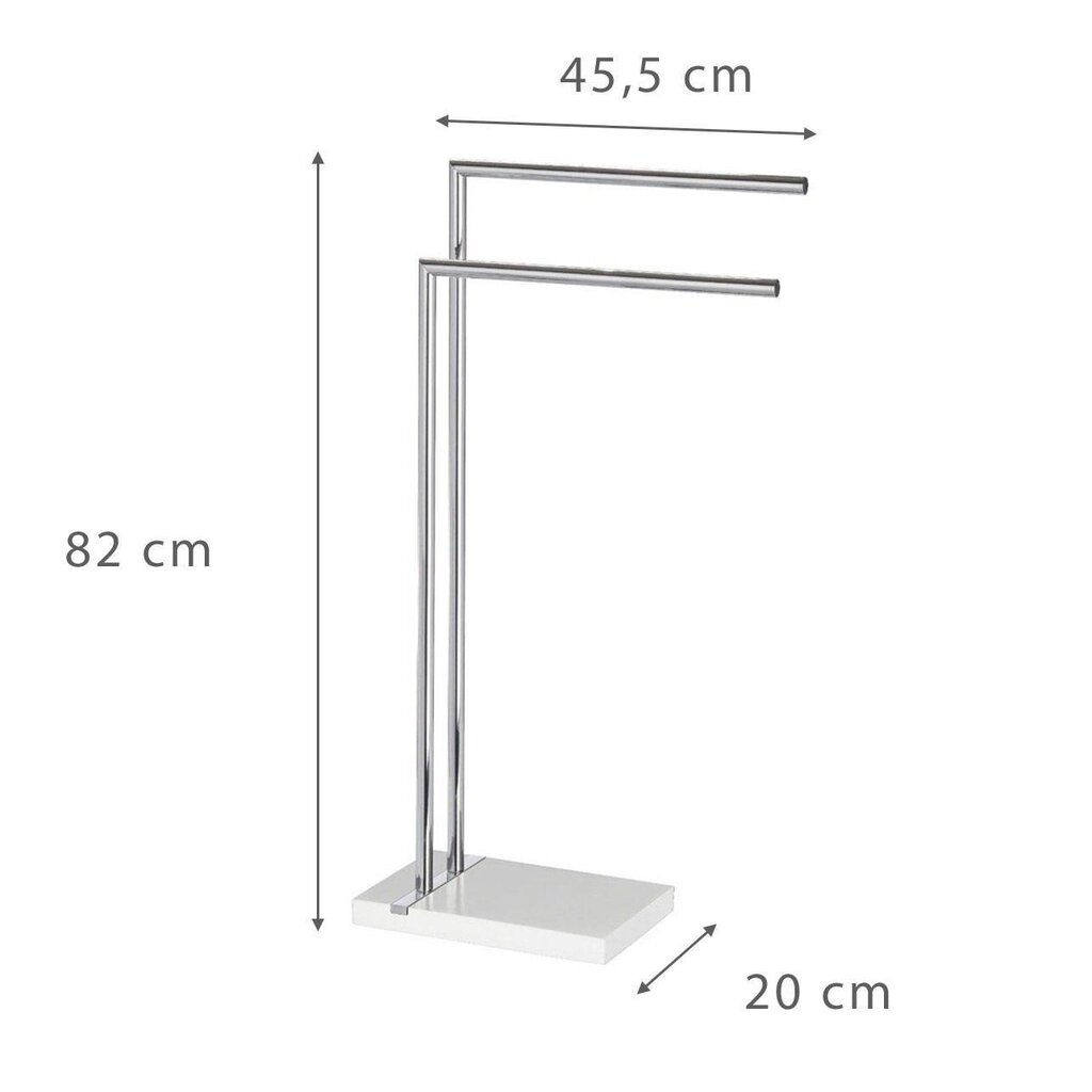 Dvieļu turētājs Wenko, 20x45.5x82 cm, sudraba cena un informācija | Vannas istabas aksesuāri | 220.lv