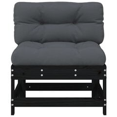 Dīvāns ar matračiem vidaXL, melns cena un informācija | Dārza krēsli | 220.lv
