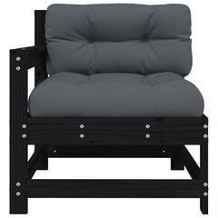 Dārza krēsls ar matračiem vidaXL, melns cena un informācija | Dārza krēsli | 220.lv