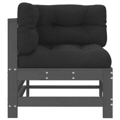 Stūra dīvāns ar matračiem vidaXL, pelēks cena un informācija | Dārza krēsli | 220.lv
