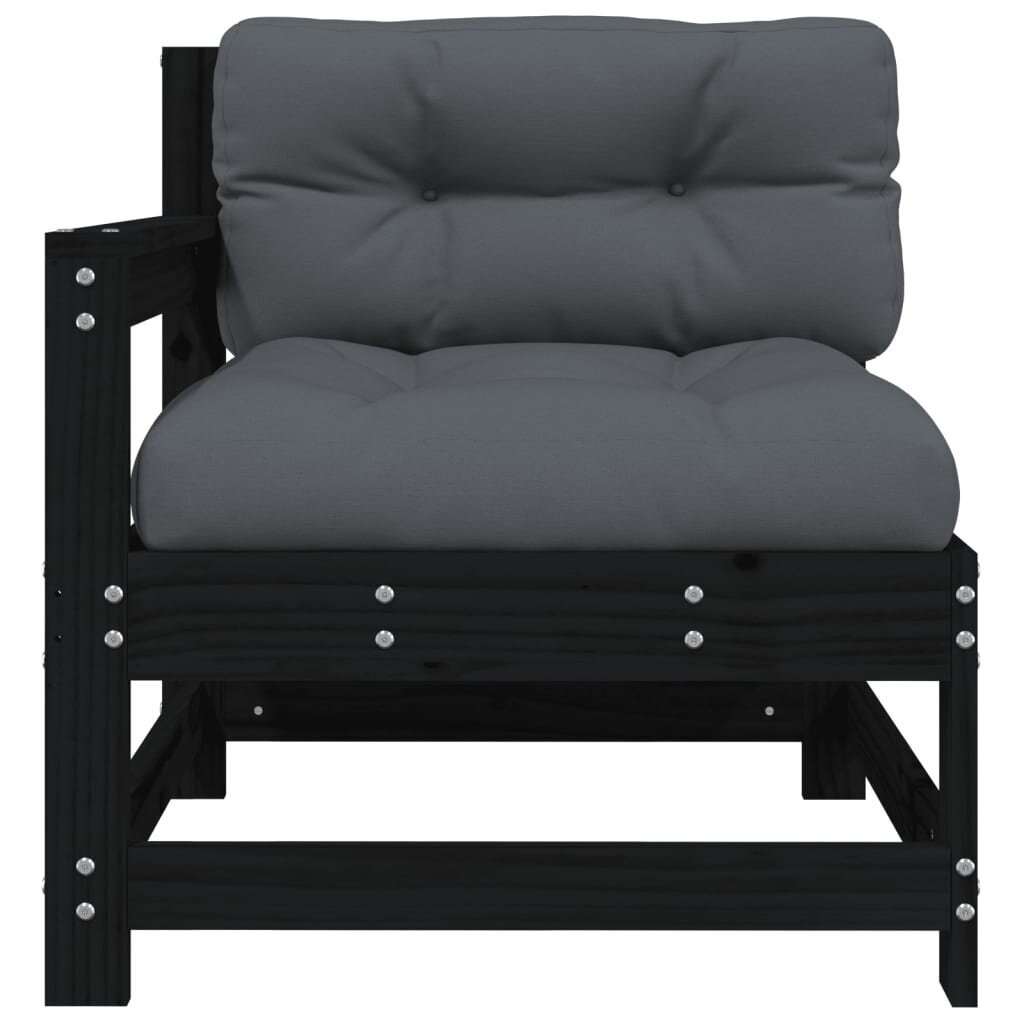 2 daļu dārza krēslu komplekts ar matračiem vidaXL, melns cena un informācija | Dārza krēsli | 220.lv