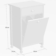 Skapītis ar riteņiem un grozu Kesper, 37x50x85 cm цена и информация | Шкафчики для ванной | 220.lv