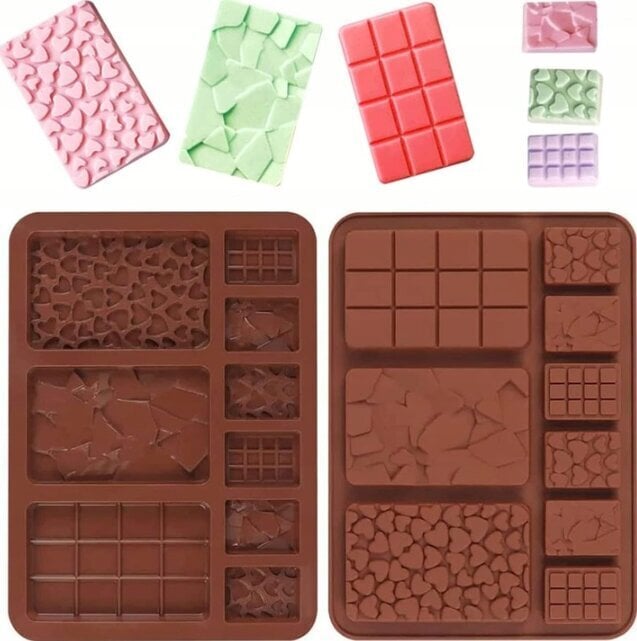 Silikona veidne mini šokolādes tāfelītēm цена и информация | Virtuves piederumi | 220.lv