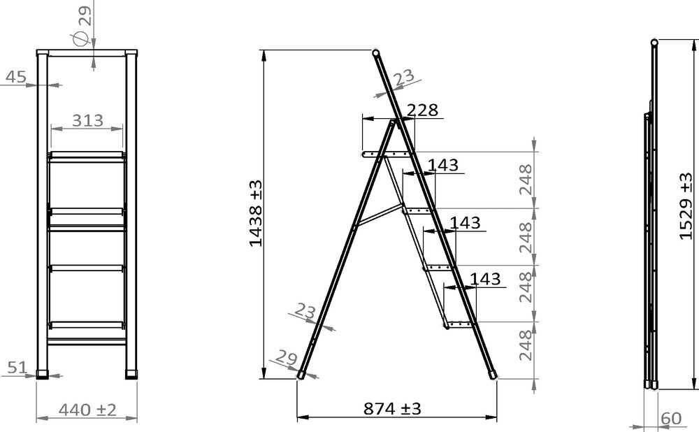 Saliekamās kāpnes Wenko, 44x87.4x143.8 cm cena un informācija | Saliekamās kāpnes, celtniecības sastatnes | 220.lv