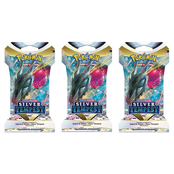 Pokemon TCG Sword and Shield Silver Tempest Booster Pack, 3 vnt. cena un informācija | Datorspēļu suvenīri | 220.lv