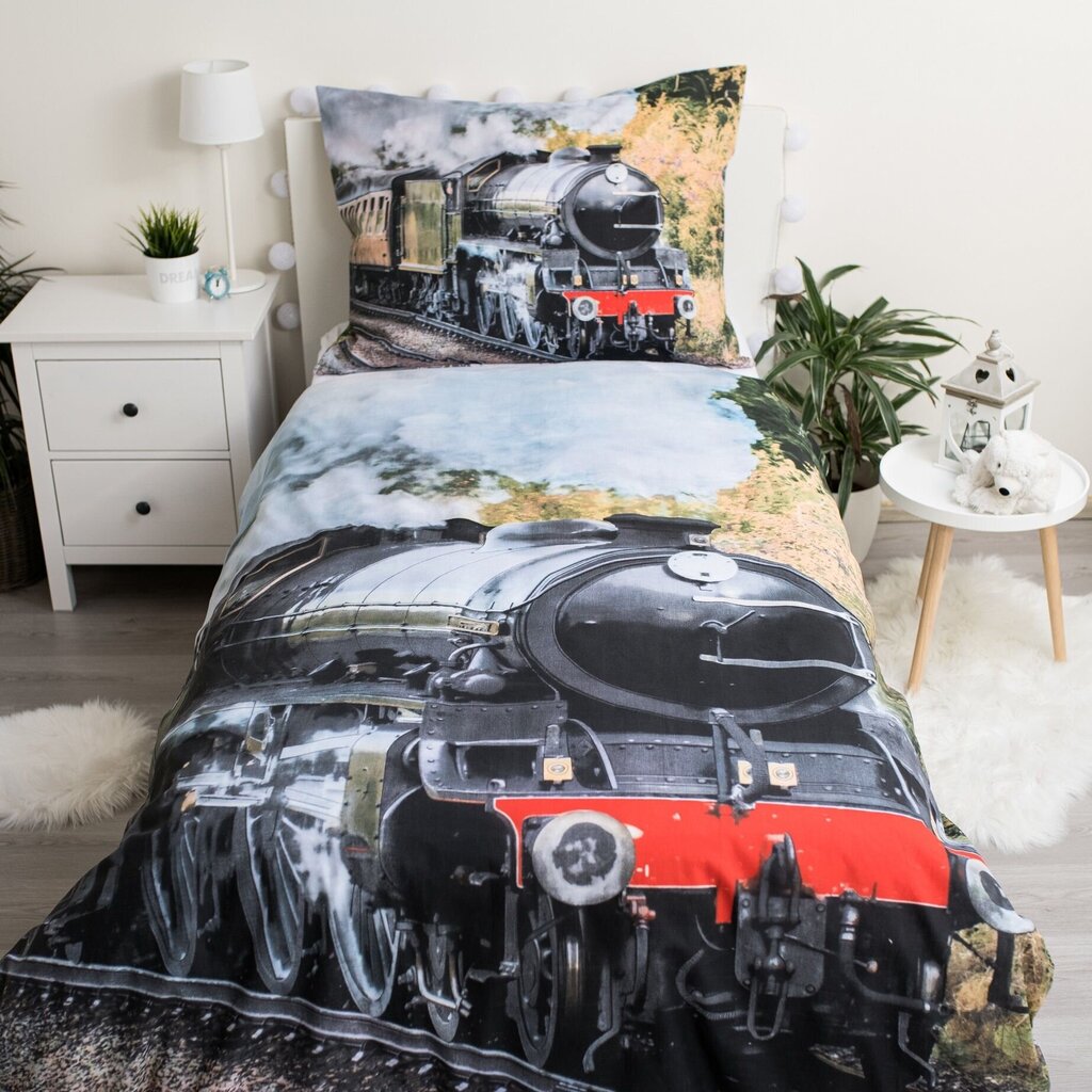 Photoprints Sweet home bērnu gultas veļas komplekts Locomotive, 140x200, 2 daļu cena un informācija | Bērnu gultas veļa | 220.lv