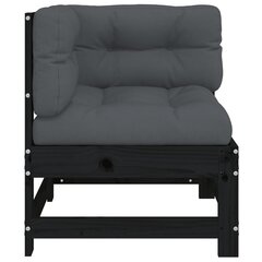 Stūra dīvāns ar matračiem vidaXL, melns cena un informācija | Dārza krēsli | 220.lv