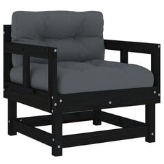 2 gab. dārza krēslu komplekts ar matračiem vidaXL, melns cena un informācija | Dārza krēsli | 220.lv