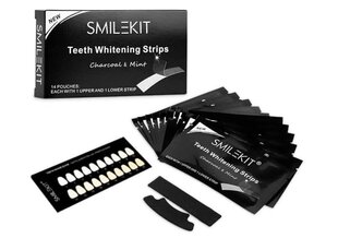 Aktivētās ogles zobu balināšanas sloksnes SmileKit, 14gab/7pāri cena un informācija | Zobu pastas, birstes | 220.lv