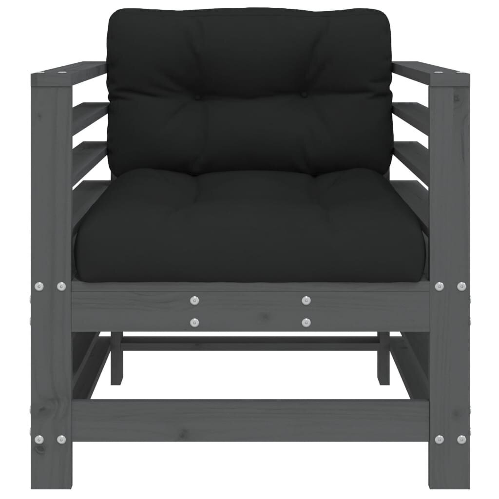 2 gab. dārza krēslu komplekts ar matračiem vidaXL, pelēks цена и информация | Dārza krēsli | 220.lv