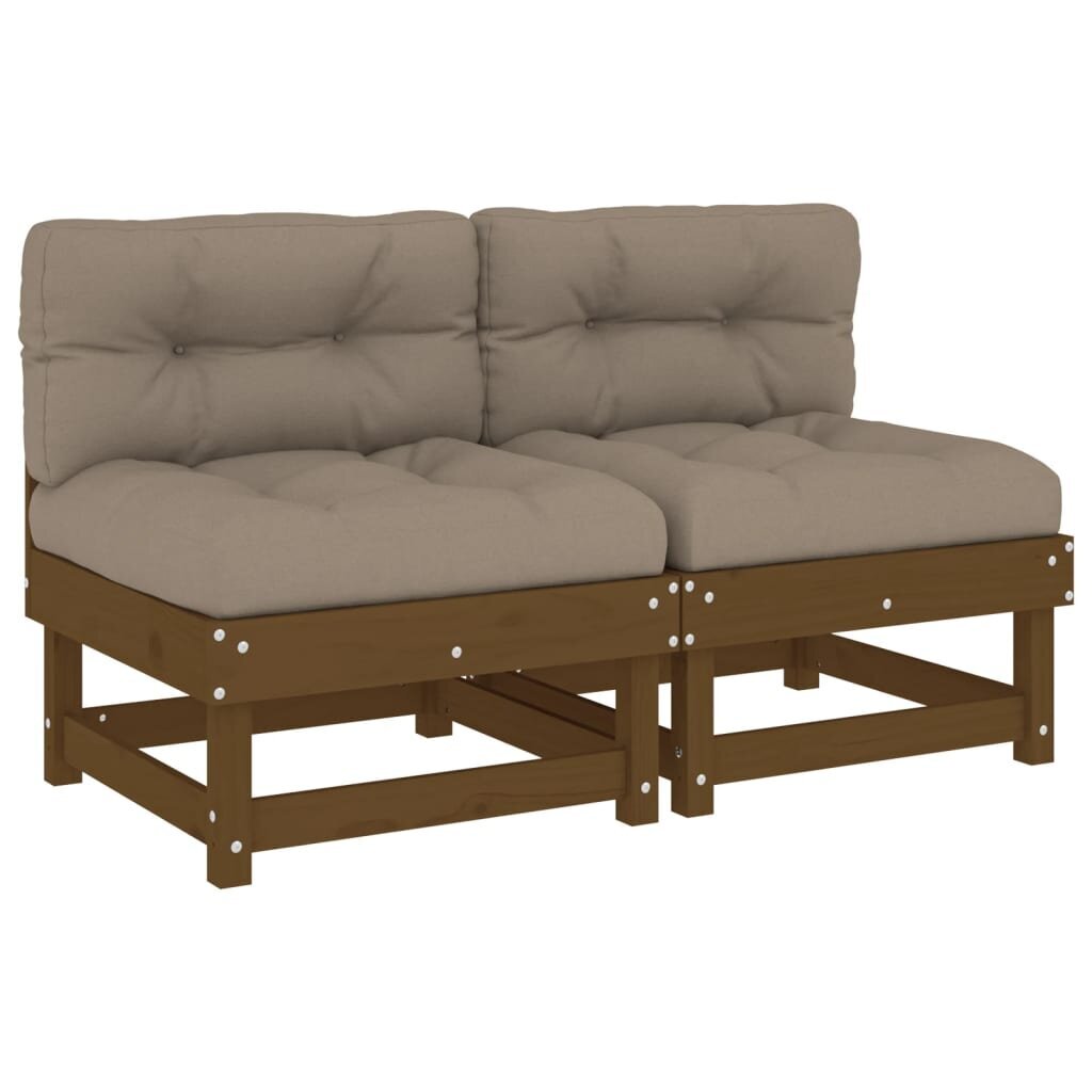 2 gab. dīvānu komplekts ar matračiem vidaXL, medus brūns cena un informācija | Dārza krēsli | 220.lv