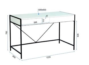 Industriāls balts galds cena un informācija | Datorgaldi, rakstāmgaldi, biroja galdi | 220.lv
