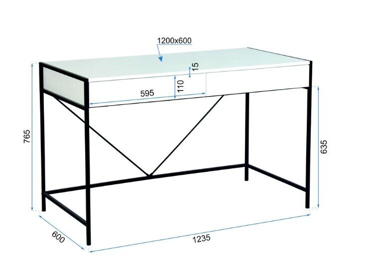 Industriāls balts galds cena un informācija | Datorgaldi, rakstāmgaldi, biroja galdi | 220.lv